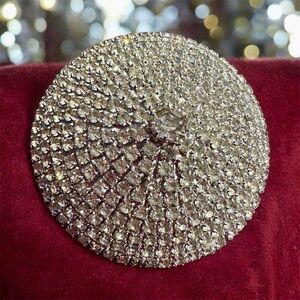 Rare ROGER JEAN PIERRE For BALENCIAGA Book Piece! Ice Rhinestone Dome Brooch